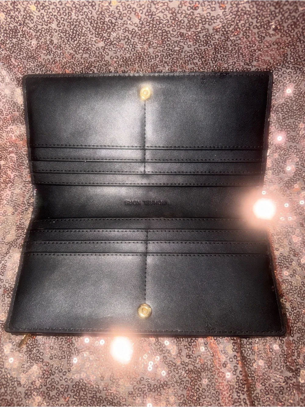 Michael Kors Carson Large Logo Debossed Snap Wallet